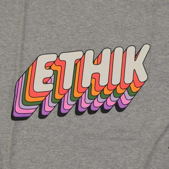 NWT ETHIK WORLDWIDE t-shirt gray color / short sleeve /  graphic ethik logo - Picture 2 of 4